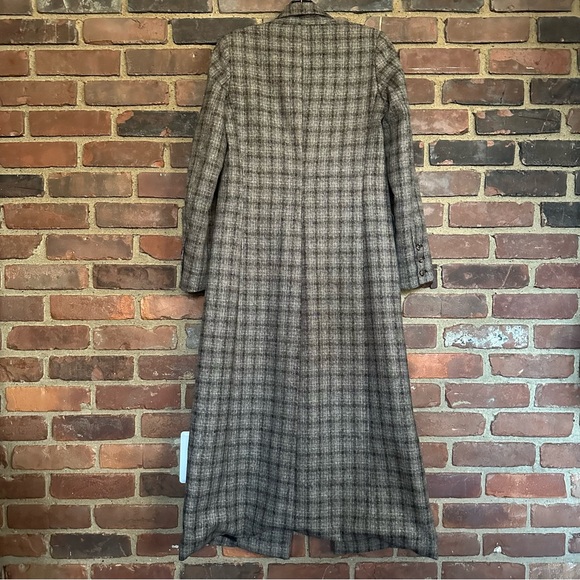 Reformation Hackney Long Coat Gray Plaid Size X Small Long Sleeve - Picture 7 of 8